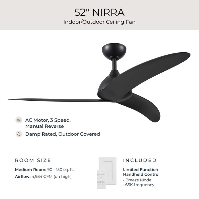 Progress Lighting - P250126-31M - 52" Ceiling Fan - Nirra - Matte Black