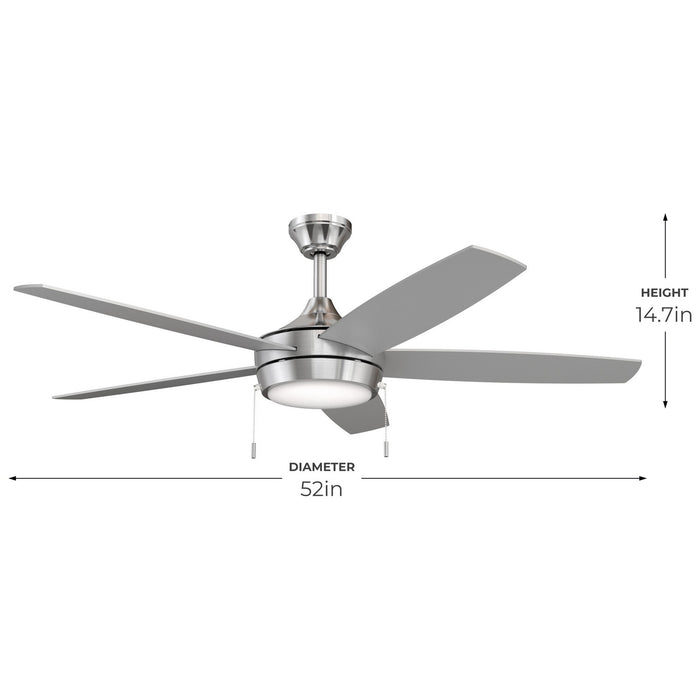 Progress Lighting - P250125-009-30 - 52" Ceiling Fan - Nolyn V - Brushed Nickel