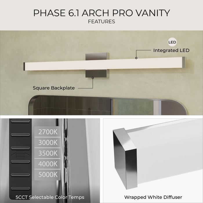 Progress Lighting - P300550-015-CS - LED Vanity Light - Phase 6.1 LED - Polished Chrome