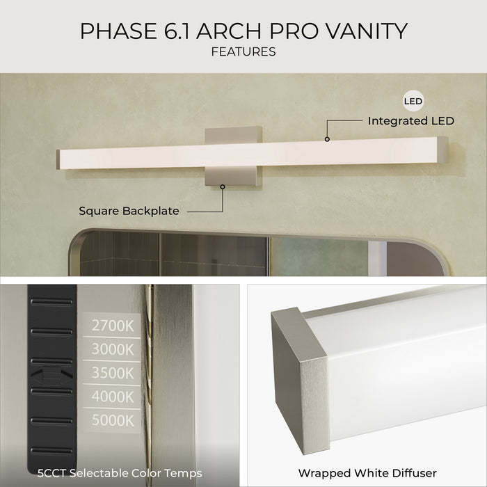 Progress Lighting - P300551-009-CS - LED Vanity Light - Phase 6.1 LED - Brushed Nickel