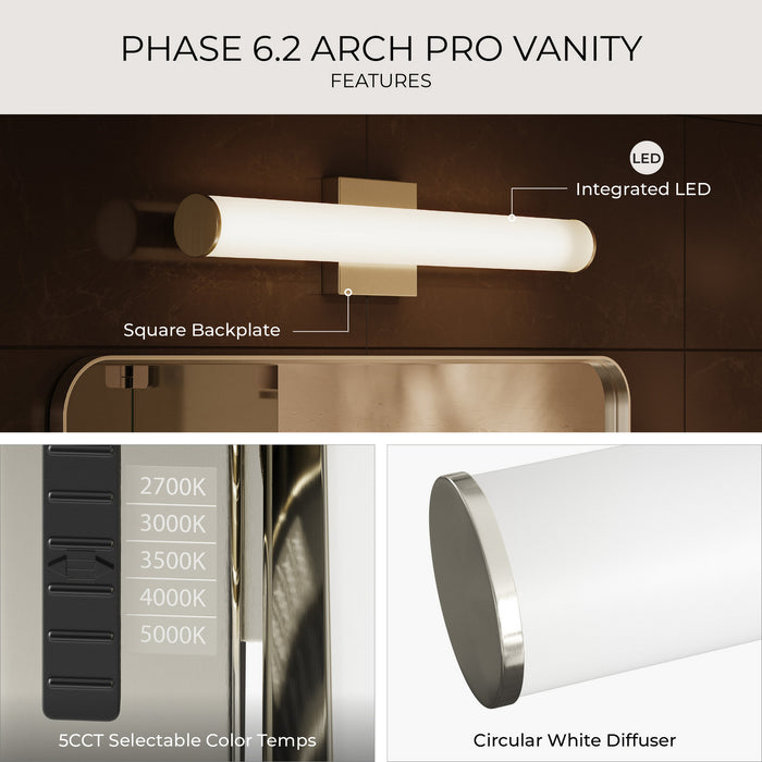 Progress Lighting - P300554-009-CS - LED Vanity Light - Phase 6.2 LED - Brushed Nickel