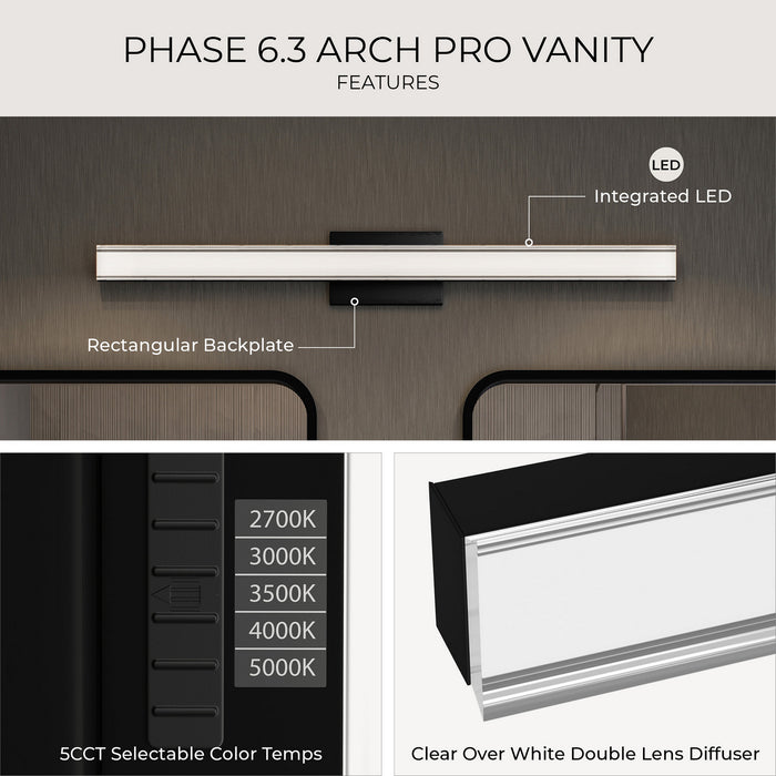 Progress Lighting - P300557-031-CS - LED Vanity Light - Phase 6.3 LED - Black