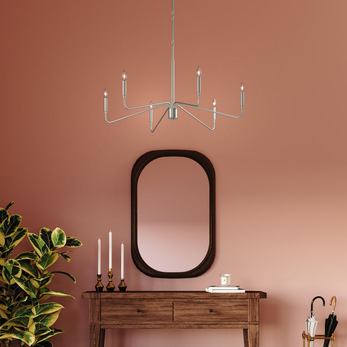 Progress Lighting - P400472-009 - Six Light Chandelier - Pilar - Brushed Nickel