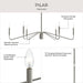 Progress Lighting - P400472-009 - Six Light Chandelier - Pilar - Brushed Nickel