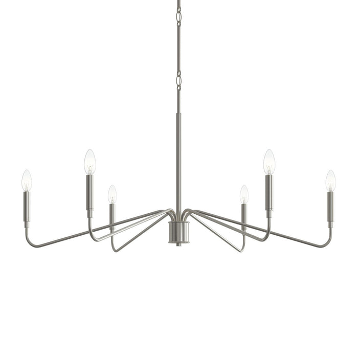 Progress Lighting - P400472-009 - Six Light Chandelier - Pilar - Brushed Nickel