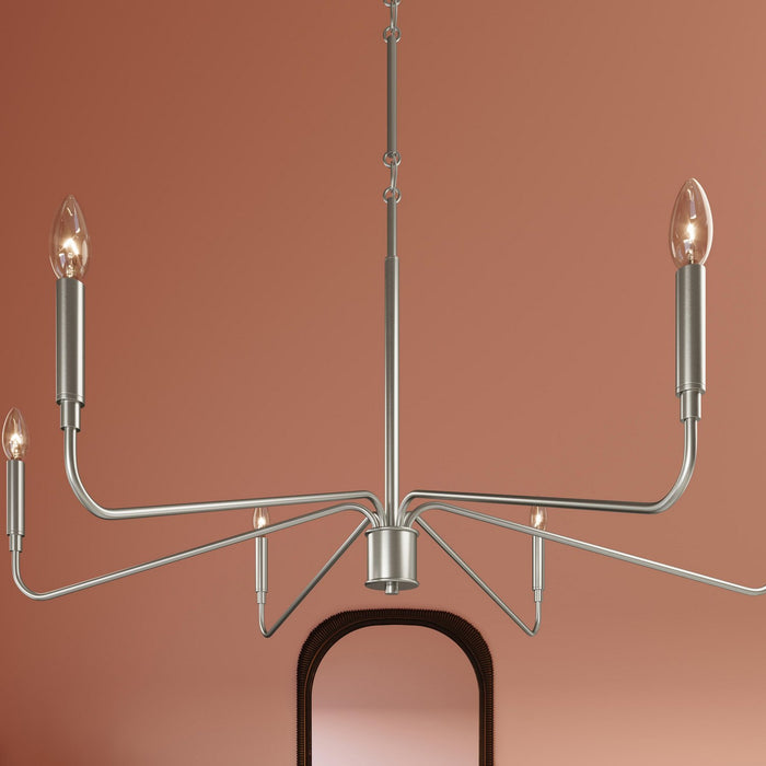 Progress Lighting - P400472-009 - Six Light Chandelier - Pilar - Brushed Nickel