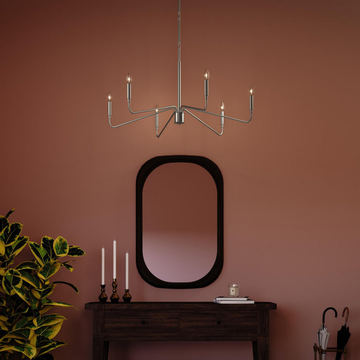Progress Lighting - P400472-009 - Six Light Chandelier - Pilar - Brushed Nickel