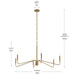 Progress Lighting - P400472-191 - Six Light Chandelier - Pilar - Brushed Gold