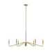 Progress Lighting - P400472-191 - Six Light Chandelier - Pilar - Brushed Gold