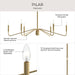 Progress Lighting - P400472-191 - Six Light Chandelier - Pilar - Brushed Gold