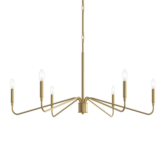 Progress Lighting - P400472-191 - Six Light Chandelier - Pilar - Brushed Gold