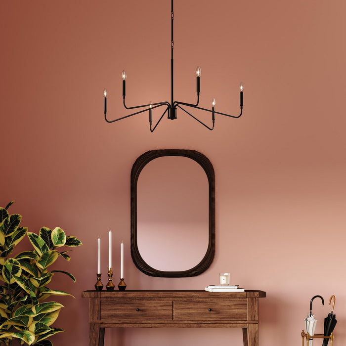 Progress Lighting - P400472-31M - Six Light Chandelier - Pilar - Matte Black
