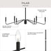 Progress Lighting - P400472-31M - Six Light Chandelier - Pilar - Matte Black
