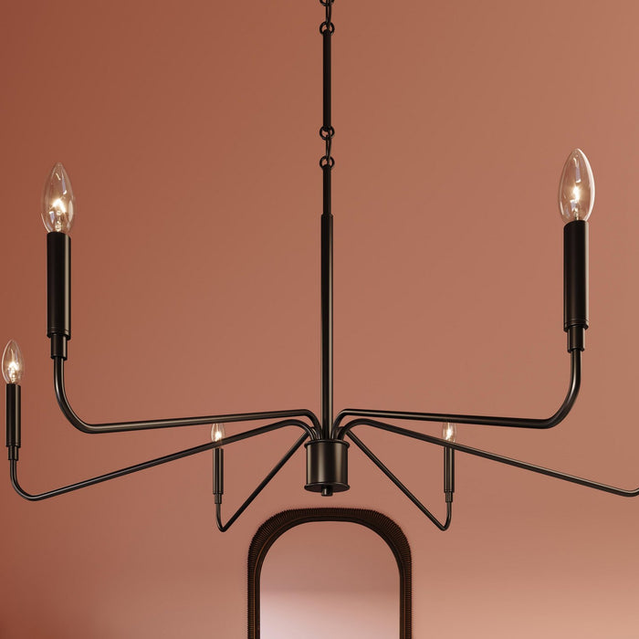 Progress Lighting - P400472-31M - Six Light Chandelier - Pilar - Matte Black