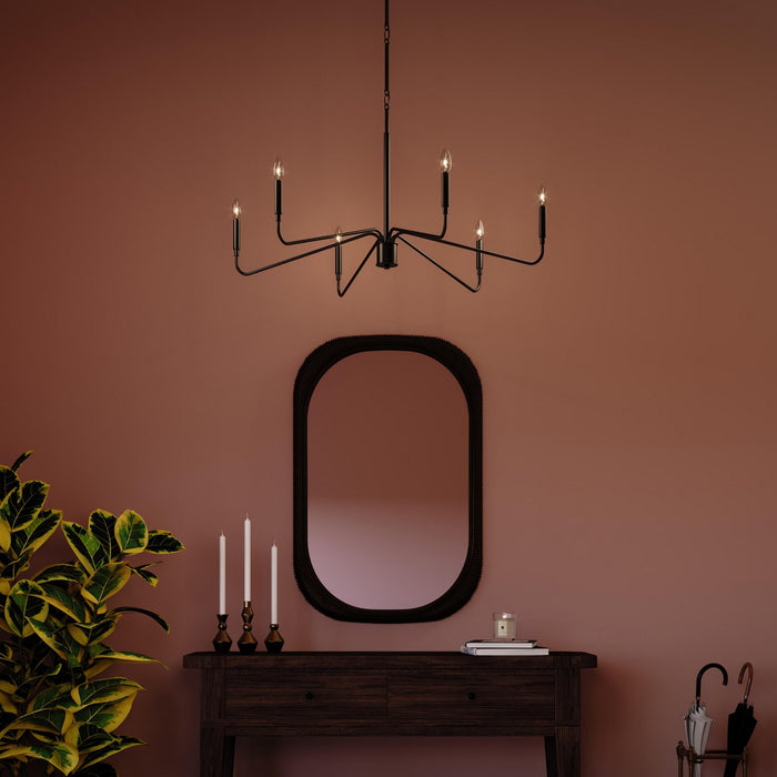 Progress Lighting - P400472-31M - Six Light Chandelier - Pilar - Matte Black