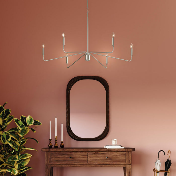 Progress Lighting - P400473-009 - Six Light Chandelier - Pilar - Brushed Nickel