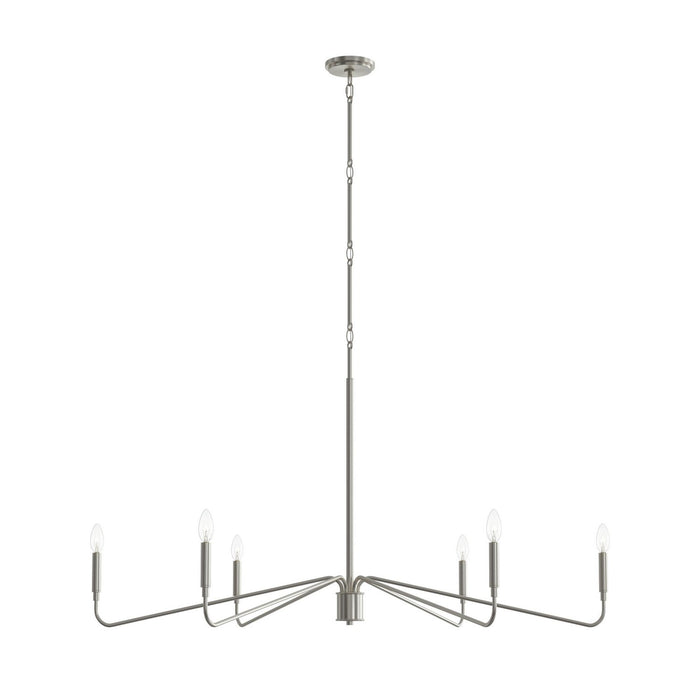 Progress Lighting - P400473-009 - Six Light Chandelier - Pilar - Brushed Nickel