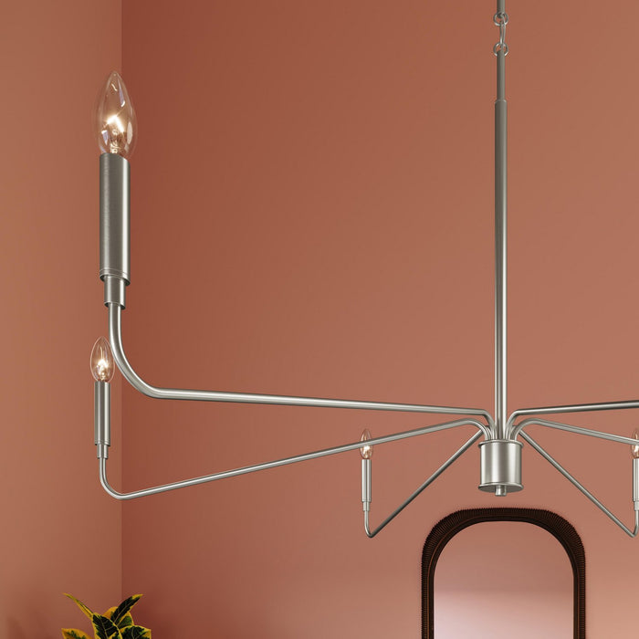 Progress Lighting - P400473-009 - Six Light Chandelier - Pilar - Brushed Nickel