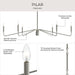 Progress Lighting - P400473-009 - Six Light Chandelier - Pilar - Brushed Nickel