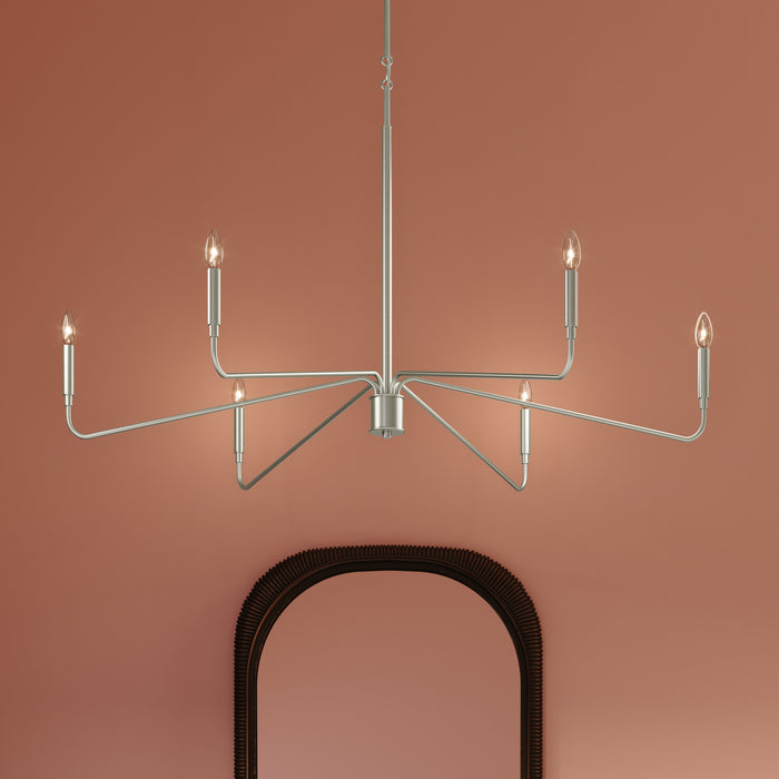 Progress Lighting - P400473-009 - Six Light Chandelier - Pilar - Brushed Nickel