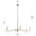 Progress Lighting - P400473-191 - Six Light Chandelier - Pilar - Brushed Gold