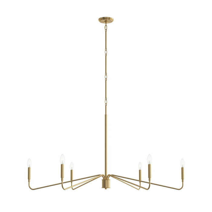 Progress Lighting - P400473-191 - Six Light Chandelier - Pilar - Brushed Gold