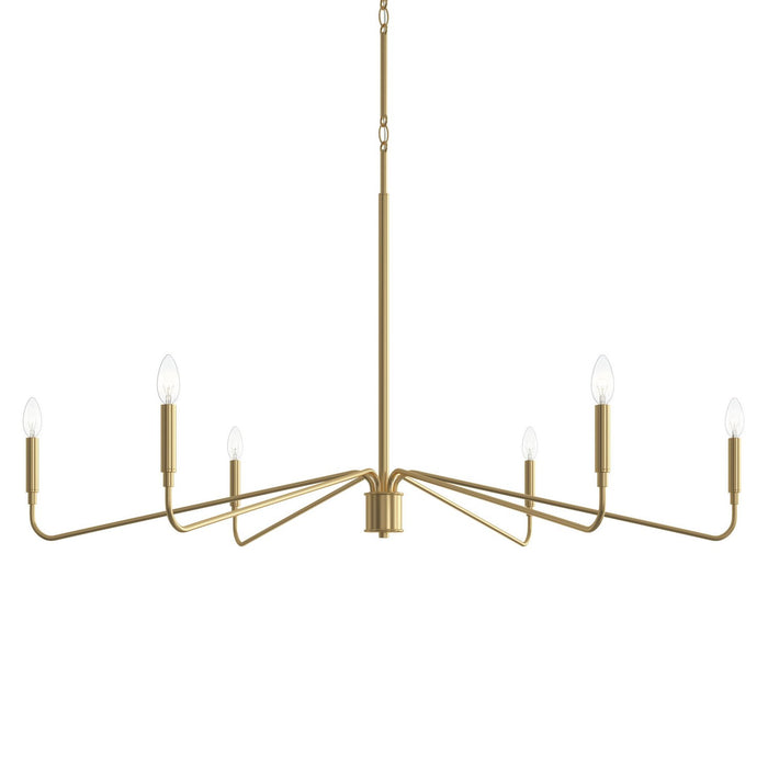 Progress Lighting - P400473-191 - Six Light Chandelier - Pilar - Brushed Gold