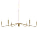 Progress Lighting - P400473-191 - Six Light Chandelier - Pilar - Brushed Gold