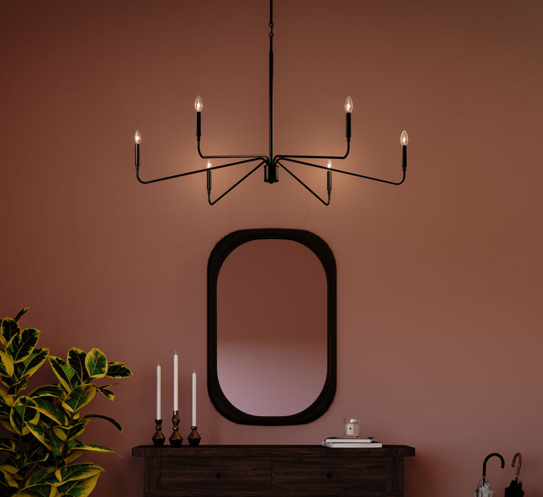 Progress Lighting - P400473-31M - Six Light Chandelier - Pilar - Matte Black