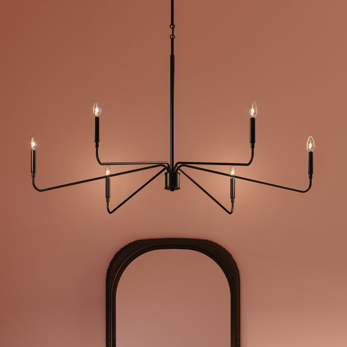 Progress Lighting - P400473-31M - Six Light Chandelier - Pilar - Matte Black