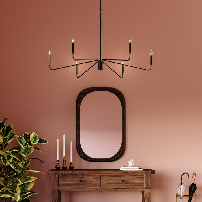 Progress Lighting - P400473-31M - Six Light Chandelier - Pilar - Matte Black