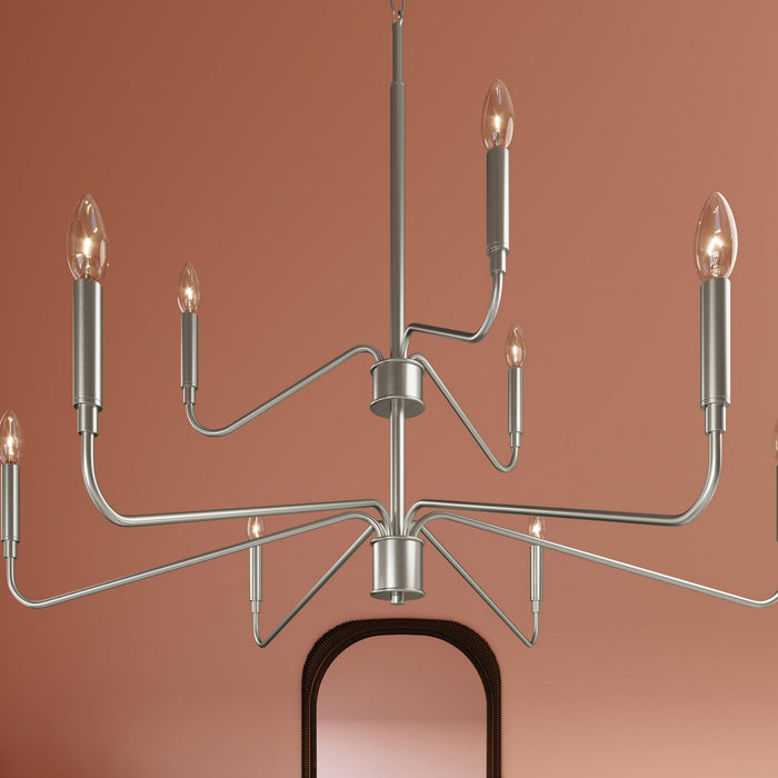 Progress Lighting - P400474-009 - Nine Light Chandelier - Pilar - Brushed Nickel