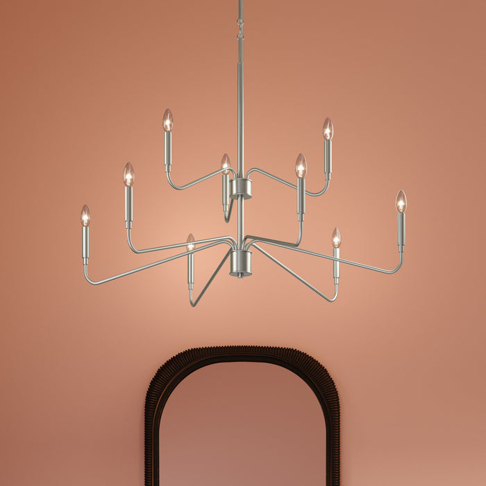 Progress Lighting - P400474-009 - Nine Light Chandelier - Pilar - Brushed Nickel