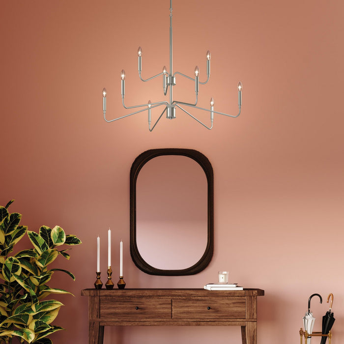 Progress Lighting - P400474-009 - Nine Light Chandelier - Pilar - Brushed Nickel