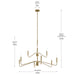 Progress Lighting - P400474-191 - Nine Light Chandelier - Pilar - Brushed Gold