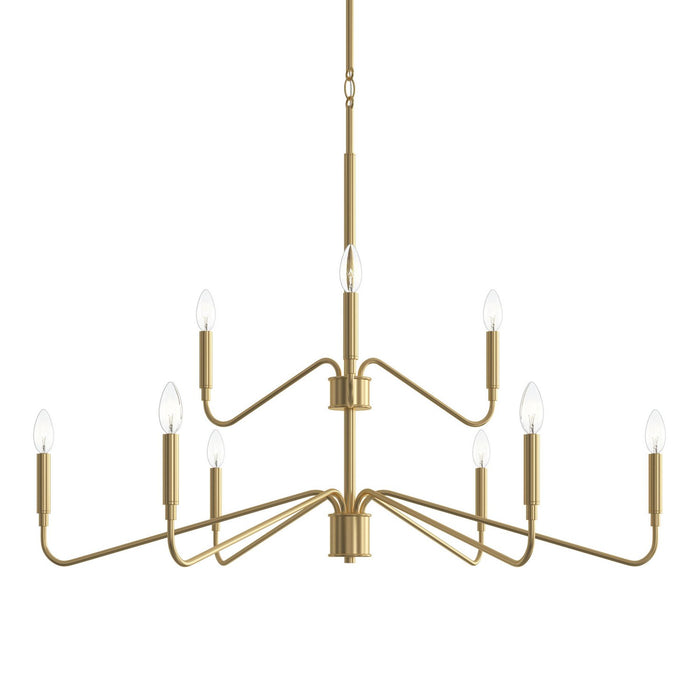 Progress Lighting - P400474-191 - Nine Light Chandelier - Pilar - Brushed Gold