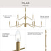 Progress Lighting - P400474-191 - Nine Light Chandelier - Pilar - Brushed Gold