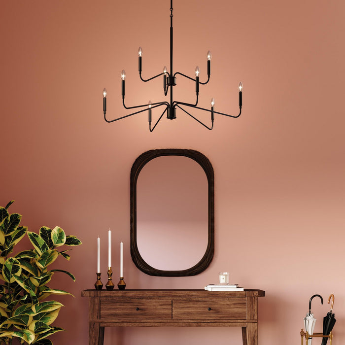 Progress Lighting - P400474-31M - Nine Light Chandelier - Pilar - Matte Black
