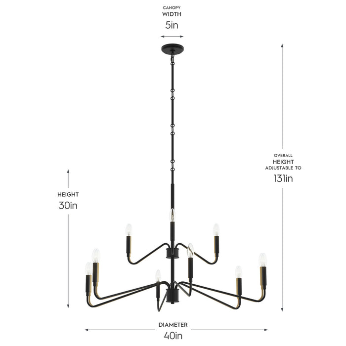 Progress Lighting - P400474-31M - Nine Light Chandelier - Pilar - Matte Black