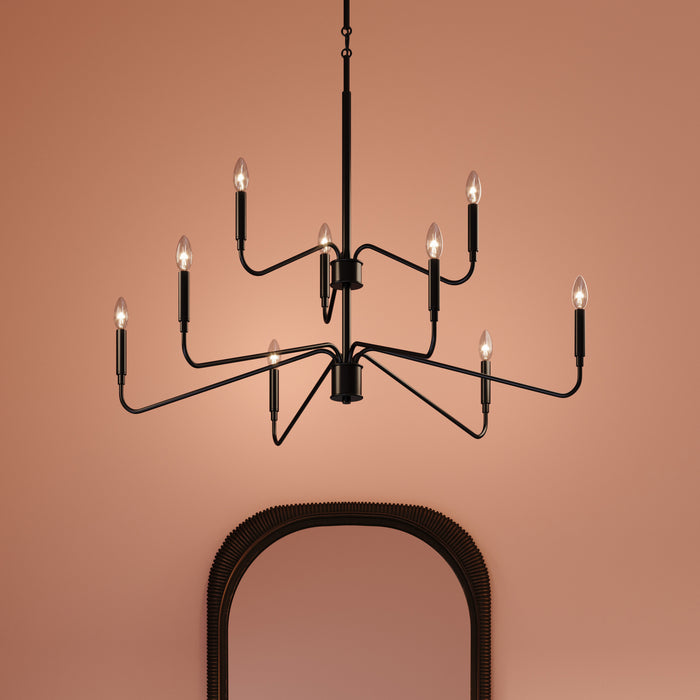 Progress Lighting - P400474-31M - Nine Light Chandelier - Pilar - Matte Black