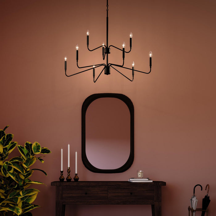 Progress Lighting - P400474-31M - Nine Light Chandelier - Pilar - Matte Black