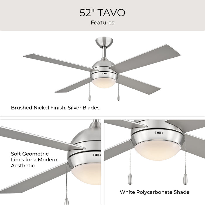 Progress Lighting - P250127-009-30 - 52" Ceiling Fan - Tavo - Brushed Nickel