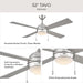 Progress Lighting - P250127-009-30 - 52" Ceiling Fan - Tavo - Brushed Nickel