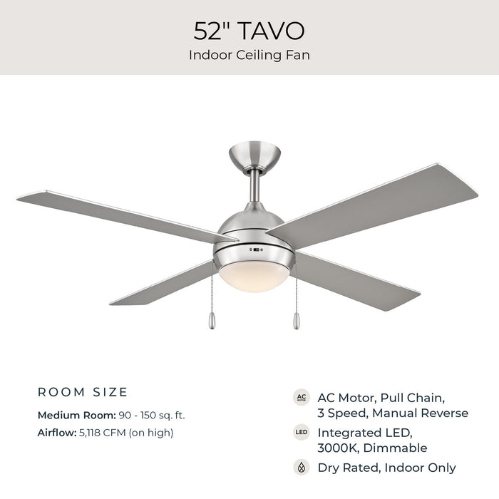 Progress Lighting - P250127-009-30 - 52" Ceiling Fan - Tavo - Brushed Nickel