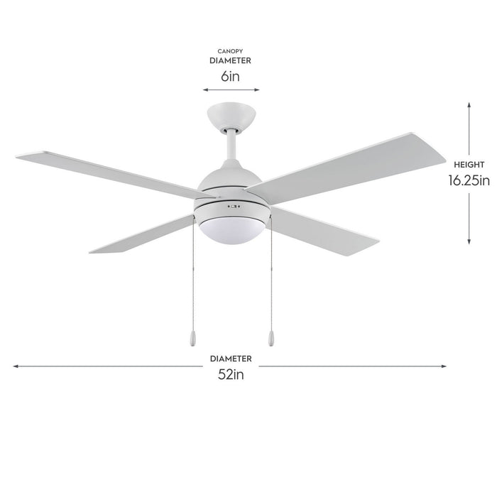 Progress Lighting - P250127-28M-30 - 52" Ceiling Fan - Tavo - Matte White