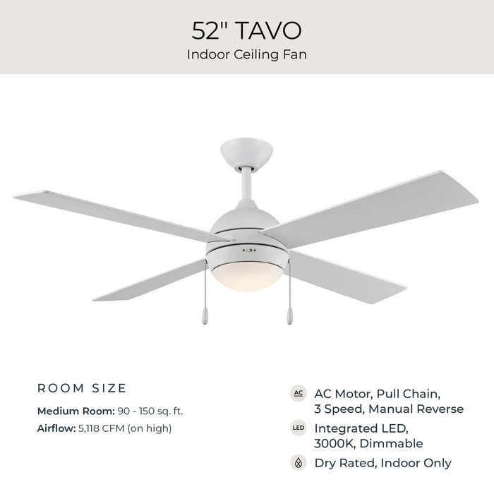 Progress Lighting - P250127-28M-30 - 52" Ceiling Fan - Tavo - Matte White