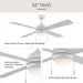 Progress Lighting - P250127-28M-30 - 52" Ceiling Fan - Tavo - Matte White