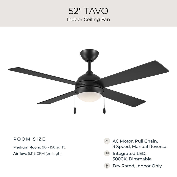 Progress Lighting - P250127-31M-30 - 52" Ceiling Fan - Tavo - Matte Black