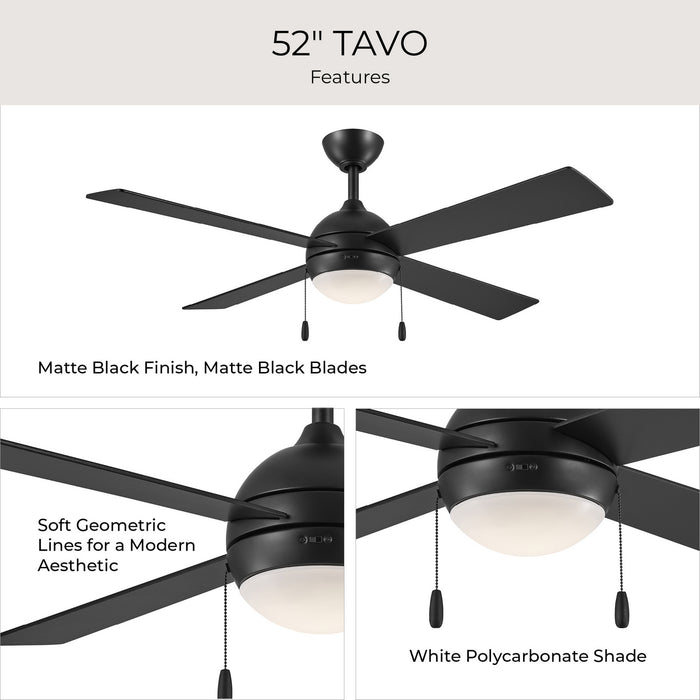 Progress Lighting - P250127-31M-30 - 52" Ceiling Fan - Tavo - Matte Black
