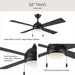 Progress Lighting - P250127-31M-30 - 52" Ceiling Fan - Tavo - Matte Black